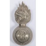 A Victorian OR's white metal fur cap grenade of the Royal Tyrone Fusiliers. GC (with replacement