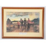 "Listed For the Connaught Rangers" by Lady Butler, a coloured print, framed 27" x 20". VGC £20-30