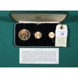 Isle of Man: Elizabeth II regular issue, set of gold coins 1965 Bicentenary of the Revestment