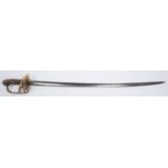 A Victorian 1845 pattern Infantry officer's sword, etched blade 32", by Lambert Brown & Co, Dublin &