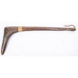 A good 19th century Australian Aborigine club "Langeel", with carved bee hive shaped grip and old