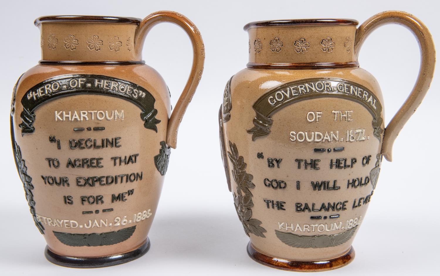 A good Doulton Lambeth stoneware jug, commemorating General Gordon, height 7½", base stamps - Image 3 of 5
