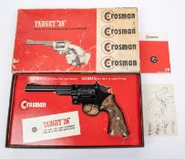 A 6 shot .177" Crosman "Target 38" double action CO2 pistol, number N78231120, with satin black