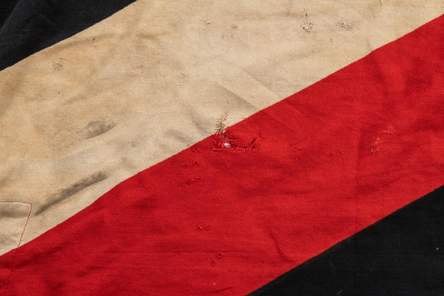 A Third Reich printed flag, 5' x 3', black, white and red with "VSTR" central motif, GC £150-200 - Image 2 of 2