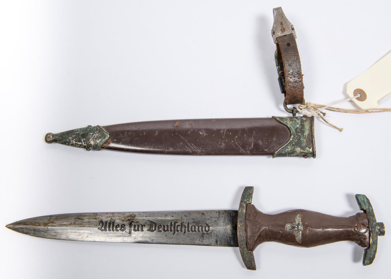 A Third Reich SA Man's dagger, in its original scabbard. GC (handle distressed, mounts corroded). £ - Image 3 of 3