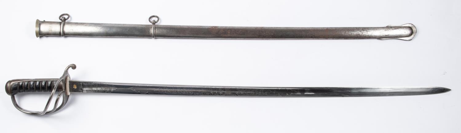 A Light Cavalry officer's 1821 pattern undress sword of the 11th P.A.O. Hussars, blade 34½" by Henry - Image 6 of 6