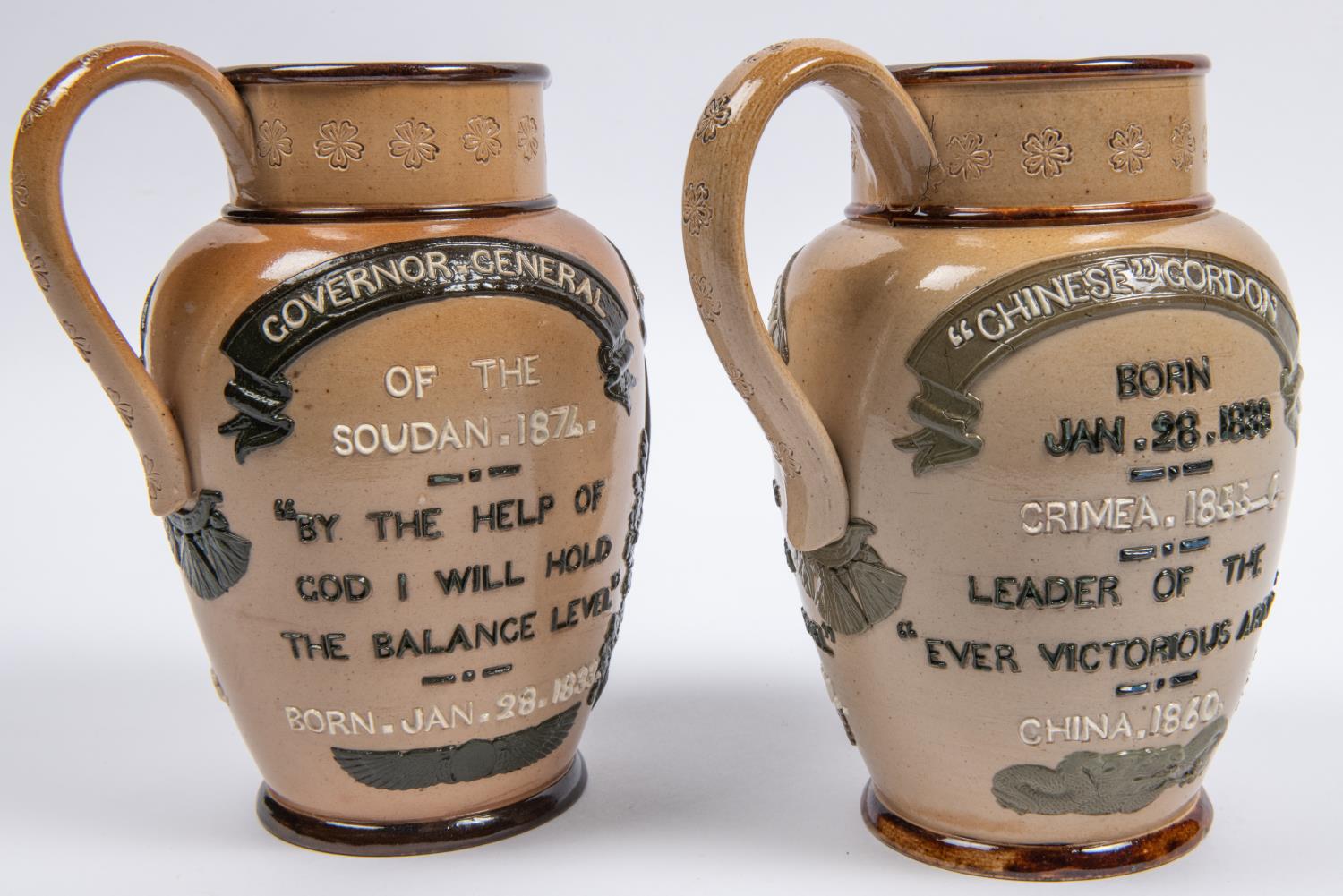 A good Doulton Lambeth stoneware jug, commemorating General Gordon, height 7½", base stamps - Image 4 of 5