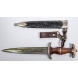 A Third Reich NSKK dagger, the blade with etched RZM mark and "M7/80" (Gustav Spitzer, Solingen), in
