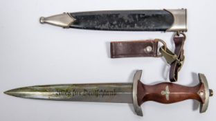 A Third Reich NSKK dagger, the blade with etched RZM mark and "M7/80" (Gustav Spitzer, Solingen), in