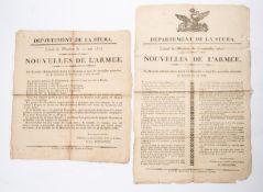 French Napoleonic Wars broadsheet: "Department de la Stura. Extrait du Moniteur du 10 Mai 1813,