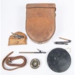 A Mk V military Heliograph, in its leather case with accessories, dated 1927, with brass mounted