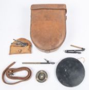 A Mk V military Heliograph, in its leather case with accessories, dated 1927, with brass mounted