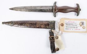 A good replica of an SA Man's dagger, with inscription on blade. Externally aged. GC £100-150