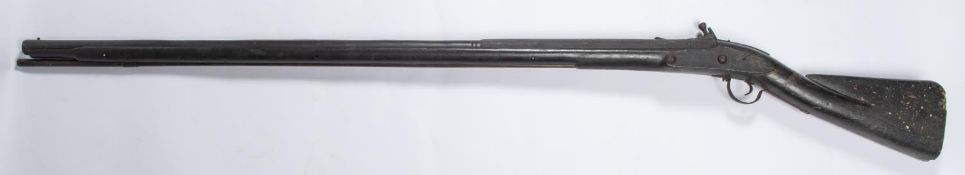A rare mid 17th century 7 bore (.88") English military flintlock dog lock musket, 60" overall, 2