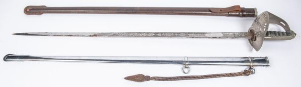 An ERII 1897 pattern infantry officer's sword, by Wilkinson Sword Ltd, number 85534, in its plated