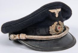 A Third Reich Veterans' Organisation S.D. cap, alloy eagle, wreath and braid chin strap, lining