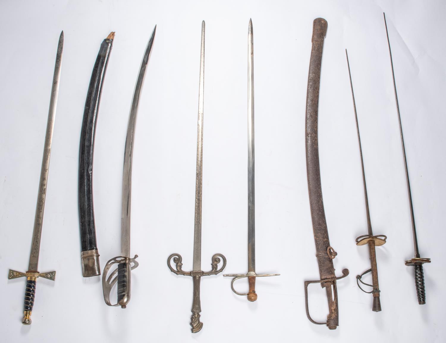 6 assorted swords, comprising a Wilkinson Society sword; a Georgian cavalry troopers sword in - Image 2 of 2