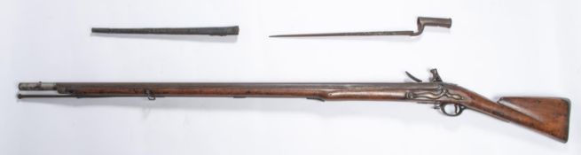 A 10 bore (.75") Long Land pattern "Brown Bess" flintlock musket, 62" overall, barrel 46"
