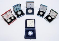 Elizabeth II: silver proof commemorative issue £2 1986 Commonwealth Games issue; Silver proof £1
