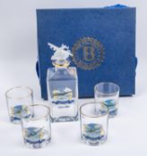 A cased Bradford Exchange commemorative decanter and tumbler set, "Legendary Aircraft of WWII"