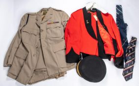 A post 1953 R.E.M.E. Officer's tropical service dress uniform, blue peaked cap with gilt and