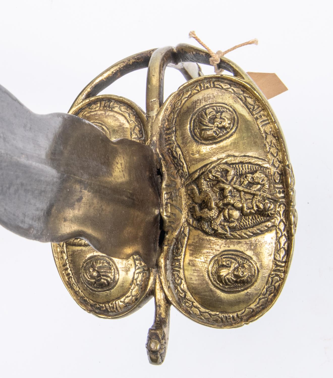 A good English officer's broadsword, c 1680, flamboyant blade 32½" of hollow ground diamond section, - Image 3 of 14