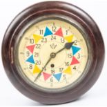 A restored WWII RAF "Ops Room" fusee wall clock, diameter 11"