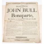 Napoleonic Wars broadsheet: "Plain Answers to Plain Questions in a Dialogue between John Bull and