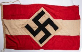 A Third Reich Hitler Youth flag, of stitched construction, 32" x 56", with "Munich" and other edge
