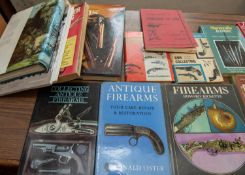 A large quantity of books relating to guns, antique and modern, 32 hard covers, 7 paper covers. A