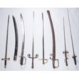 6 assorted swords, comprising a Wilkinson Society sword; a Georgian cavalry troopers sword in