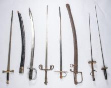 6 assorted swords, comprising a Wilkinson Society sword; a Georgian cavalry troopers sword in