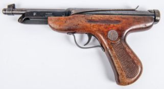 A pre war .177" Em-Ge "Zenit" top lever air pistol, the cocking lever marked "Patent" and "