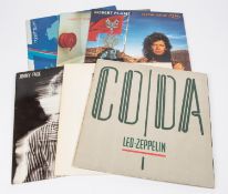 6x Led Zeppelin etc LP record albums. Presence, gatefold with embossed title, 1976 on Swansong SSK