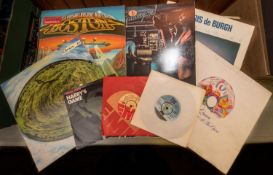 80+ LP record albums. 1970s and 1980s rock and pop albums and 12" singles including; Mike