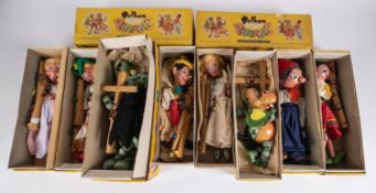 8x Pelham Puppets. 1962 Pinocchio. SL Fairy. Mother Dragon. Baby Dragon. Gypsy woman. SL Cinderella.
