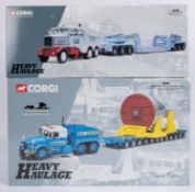 2 Corgi Heavy Haulage series sets. Scammell Contractor With Nicolas Bogie Trailer& steam turbine