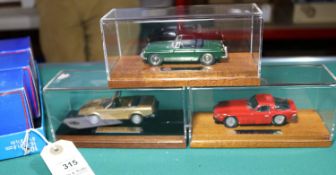 3 RAE Miniature Classics white-metal 1:43 scale Sports Cars. TVR 3000M. In red with black