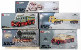 9 Corgi Heavy Haulage Series. Short Bros (31010), Scammell Highwayman Low Loader With Luffing