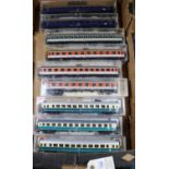 9 Fleischmann HO gauge DB Passenger Rolling Stock. 1st and 2nd class Bogie Coaches. 3 in blue &