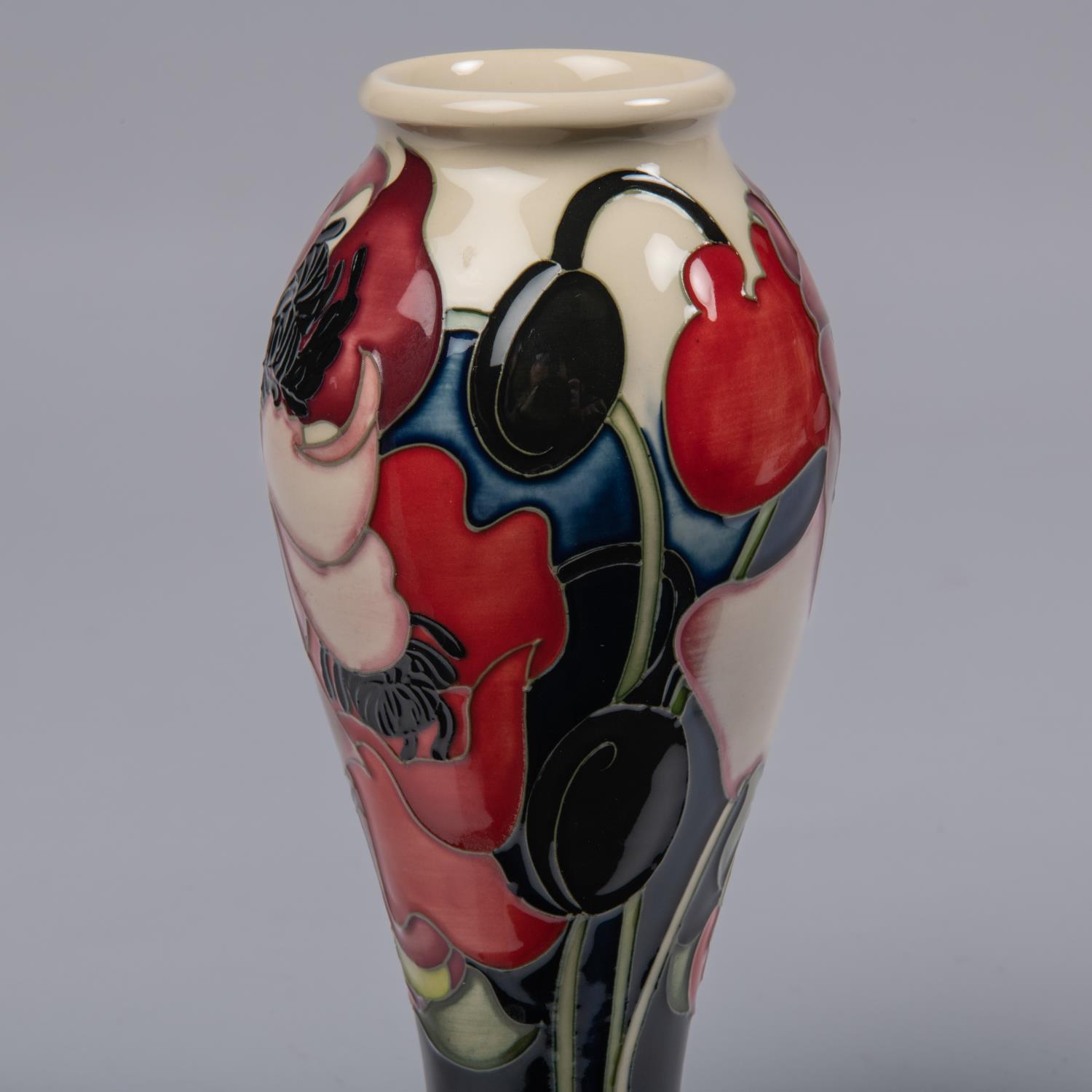 A Moorcroft pottery vase. Poppies by Emma Bossons for RHS Tatton Park 2009. Marks to base, teapot - Image 3 of 4