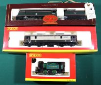 3x Hornby OO gauge locomotives. A BR Battle of Britain Class 4-6-2 loco, Lord Beaverbrook 34054,