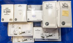 10 1st Gear 1/34 Scale Trucks. 2x 1960 Model B-61 Mack tractor & Trailer, Old Reading Beer and