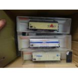 10 Fleischmann HO gauge Freight Wagons. 4x Refrigerated wagons, Inter-Frigo, Transthermos