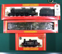 3x Hornby Railways OO gauge locomotives. A BR Class A3 4-6-2 loco, Diamond Jubilee 60046, in lined