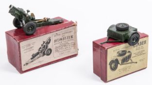 2x Britains Royal Artillery items. A Howitzer Limber (No.1726) and a Howitzer Muzzle Loading Field