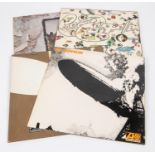 4x Led Zeppelin LP record albums. Led Zeppelin I, K40031 with green and orange Atlantic label. Led