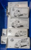 10 1st Gear 1/34 scale Trucks. 2x 1960 Model B-61 Mack Tractor & Trailer, Western Transport and H.F.