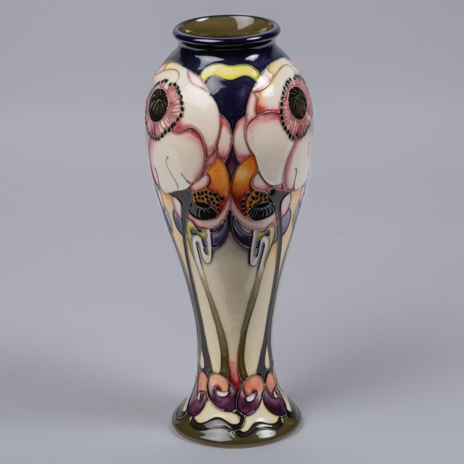 A Moorcroft pottery vase from 2006. Limited edition anemona design by Emma Bossons. Marks etc to - Image 2 of 3