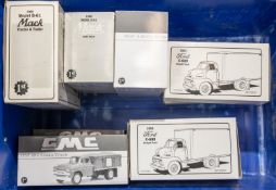 9x 1st Gear 1/34 Scale Trucks. Mack R-Model Mixer, Riverside. 1960 Model B-61 Mack Dump truck,